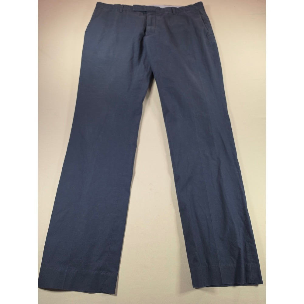 Polo Ralph Lauren Slim Fit Chinos Navy Blue Cotton Blend Pants Mens 36x32